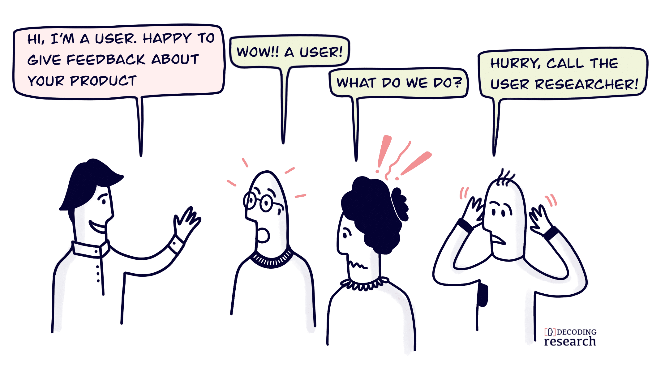 A user talking to stakeholders who dont know what to do or ask